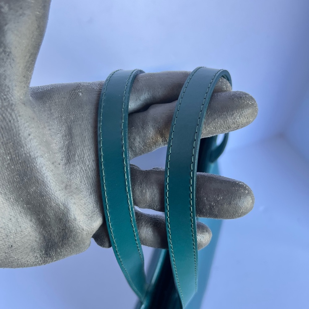 Teal Leather Tote by Lamarthe - Picture 9 of 12